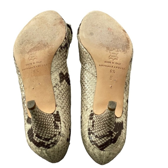 Loeffler Randall Embossed Snakeskin Python Patterned Kitten Heels Size 6.5 - Picture 8 of 11